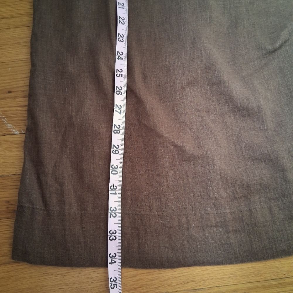 Old Navy Brown Linen Cotton Slip Mini Shift Dress Ruffle Neck Lined Size Small - Picture 7 of 7